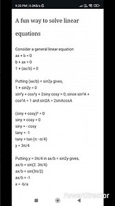 A fun way to solve linear equations.