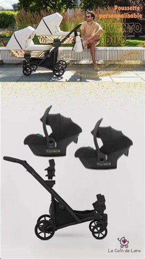 Poussette double jumeaux tandem – élégante, pratique et ultra modulable