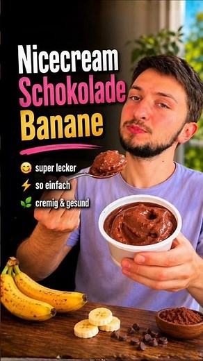 Cremige Schoko-Nicecream aus Banane 🍌🍫 | Vegan & glutenfrei