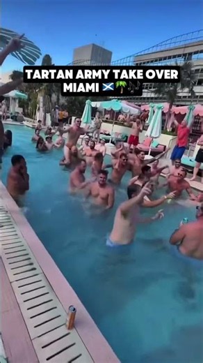 Tartan Army Take Over Miami with Poolside Bagpipes #Scotland #TartanArmy #WorldCup