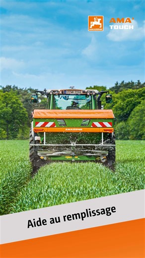 Perdez-vous du temps à monter et descendre du chargeur de votre épandeur pour vérifier approximativement le niveau de remplissage ? Découvrez la nouvelle AMA'TOUCH avec le phare de travail et d'aide au remplissage de la trémie ! 💡 Supprimez les allers-retours inutiles entre votre chargeur et votre épandeur et chargez au plus juste pour optimiser votre consommation d'engrais en 3 étapes : 1️⃣ Renseignez la surface qu'il vous reste à épandre sur votre AMATRON 2️⃣ Remplissez votre épandeur en surv
