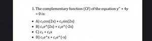 The complementary function (CF) of the equation y ^ { \prime \p... | Filo