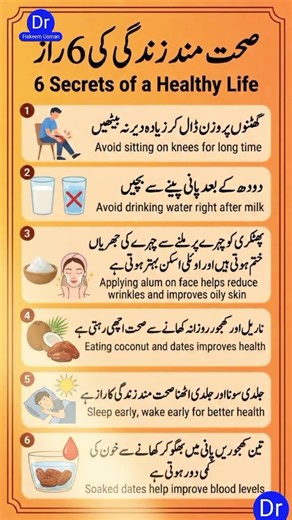 #shorts | 6 Simple Health Habits for a Better Life | Urdu Short | Dr.Hakeem Usman