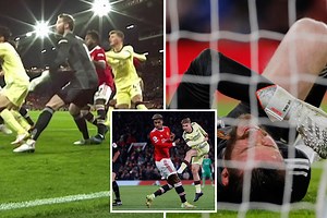 Smith Rowe scores bizarre Arsenal goal as Man Utd keeper De Gea is DOWN INJURED
