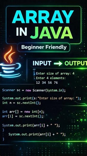 Java Array Explained in 60 Seconds 🔥 | Input & Output
