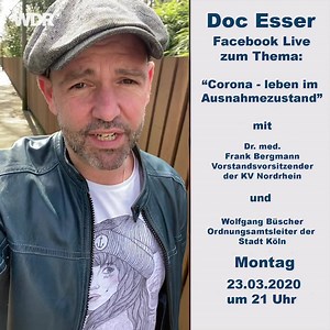 In der nächsten Doc-Esser-Sprechstunde geht es - natürlich - um Corona. Was darf man noch? Was sollte man lassen? Und wie ist die derzeitige Lage in den Krankenhäusern? Seid dabei und stellt Doc Esser und seinen Gästen eure Fragen! | WDR