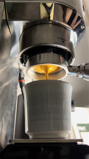 Perfect espresso extraction using Delonghi Dedica 🍯 #coffee #espresso #coffeetok #delonghi #specialtycoffee