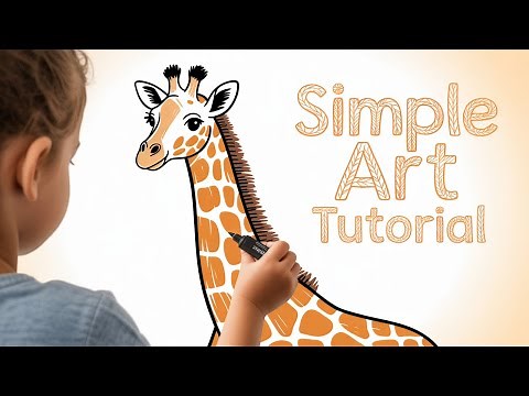 How to Draw a Giraffe and Tree Step by Step! Easy Drawing for Kids