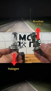 Testing the brightness of the bulbs on the same road section, it was proven that Rimthin LED bulbs perform much better #rimthin #ledheadlights #nightdrive#lighting | Rimthin Autolighting