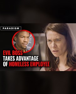 1.7M views · 10K reactions | This evil boss blackmails her homeless employee into doing her work in exchange for keeping his secret. When faced with a dilemma, he makes a move that takes a whole lot of courage! Have you ever had to deal with a mean boss? | Paradigm Studios | Facebook