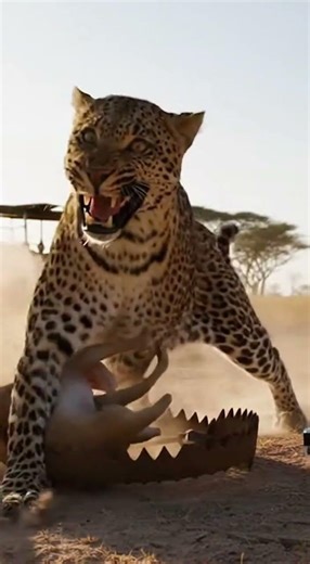 Will the leopard escape the trap and get the wild freedom #wildlife #nature #leopard