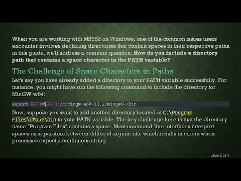 How to Handle SPACE Characters in the PATH Variable for MSYS2 on Windows
