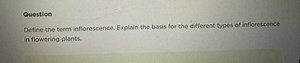 QuestionDefine the term inflorescence. Explain the basis for t... | Filo