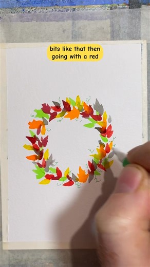 Create a simple autumn wreath using watercolour markers and liner pens | The Artery Art Shop and Classes