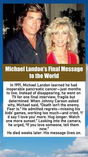Michael Landon Was Dying At 54 — His Final Interview Made 40 Million People Weep