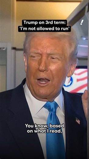 President Trump said Wednesday "it's pretty clear" he's not allowed to run for a third term. His comments came a day after House Speaker Mike Johnson said it wouldn't be possible for Trump to run again in 2028. | Yahoo News