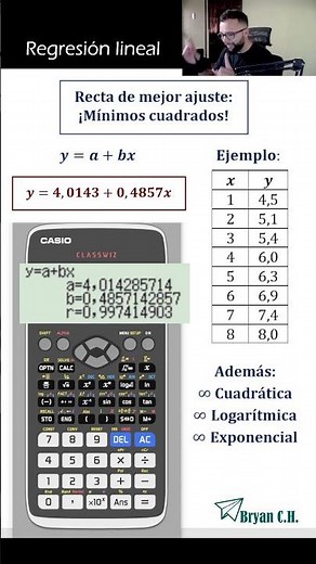 Simple Linear Regression - Casio fx-570 LA X Calculator