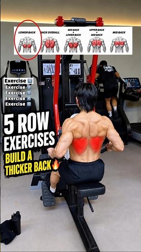 🔸5 Best Row Exercises at the Gym – Back Thickness & Size Routine🔥 #backday #gymtips #fitnesstips
