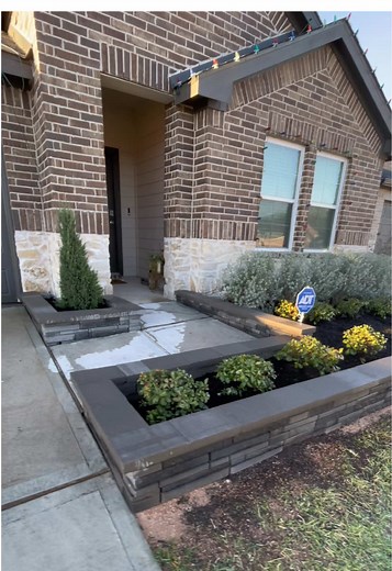 Flower Bed Transformation with Black Stones