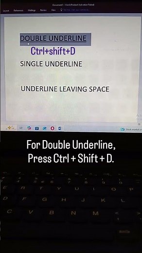 Learn how to draw single underline, double underline, and underline leaving space in MS Word easily💻