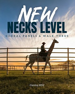 6.4K views · 12 reactions | We’re always looking for ways to take things to the necks level—introducing Tarter’s Necks Level Corral Panels & Walk-Thrus, built to handle tall livestock like camels, tall zebras, and even giraffes! 漣 Available for a limited time—because, you know, giraffes are hard to come by.  Not recommended for short zebras. #Tarter #NecksLevel #AprilFools #FarmLife #RanchReady | Tarter | Facebook