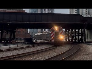 Metra train arriving into Chicago Union Station. Railfanning Canal Street Chicago IL.