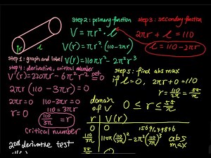 4.5 Optimization: Maximum Volume of A Cylindrical Parcel | Applied Calculus