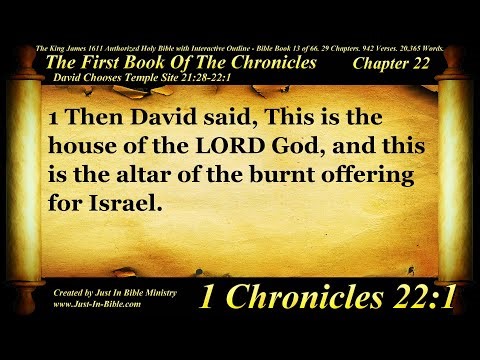 1 Chronicles Chapter 22 - Bible Book 13 - Holy Bible Audio Text - King James Read Along Bible