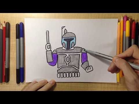 How to draw JANGO FETT star wars