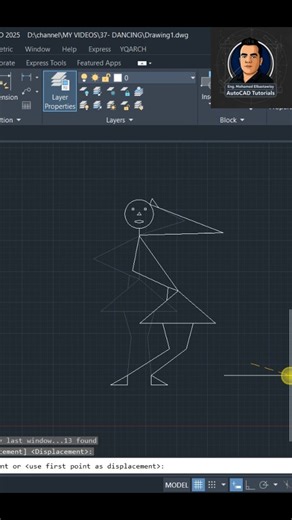 How to dance on AutoCAD?😅😅 استراحة قصيرة علي الاوتوكاد !! 😂😂 #autocad #autocadtutorial #autocaddrawing #architecture #autocad2d | Mohamed ElBastawisy