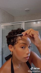 My current wash n’ go routine using ONE styling product. ✨ *Tip: When brushing through each section with a denman brush, the key is to flip/curl the ends. #twa #twahairstyles #bigchop #bigchopjourney #bigchophaircut #naturalhair #naturalhairtiktok #naturalhairtutorial #washngo #washngostyle #thedoux #thedouxmousse #ilovethedoux #curlyhairtutorial #3ccurls #curlscheck #pixiecut