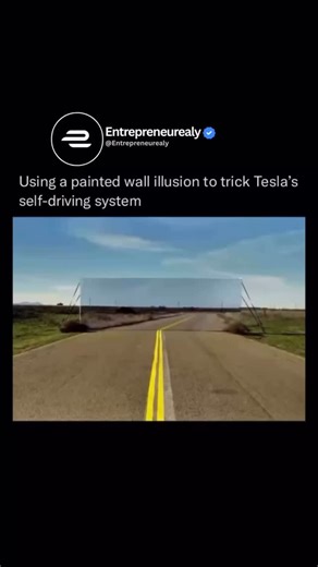 Entrepreneurs Ealy | Mark Rober pulled a move straight out of Looney Tunes—literally! He painted a hyper-realistic fake tunnel on a wall to see if Tesla’s... | Instagram