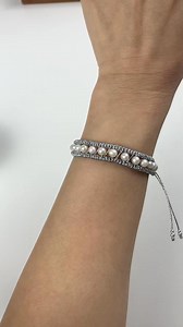 Handmade pearl ladder bracelet. #usa #tiktok #foryou #fyp #handmade #pearl #bracelet | Diy Concept