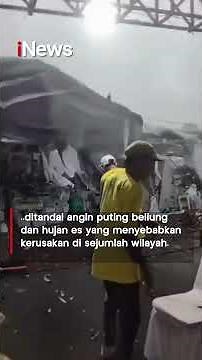 Mencekam! Bekasi Diterjang Hujan Es dan Puting Beliung, Tenda Hajatan dan Rumah Porak poranda