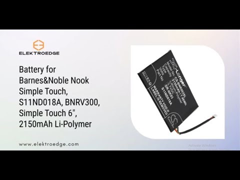 Battery for Barnes&Noble Nook Simple Touch, S11ND018A, BNRV300, Simple Touch 6", 2150mAh Li-Polymer