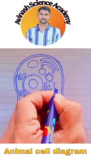 Animal cell diagram with very easy way 🔥💯 #students #drawing #tricks
