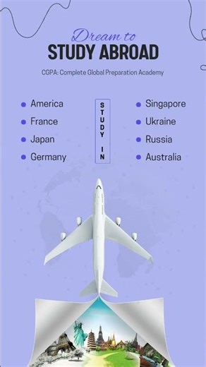Dream to Study Abroad: Top Destinations with CGPA Academy #studyabroad #reel #studyinusa