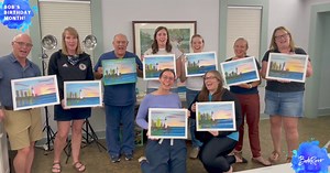 "It's a good time, even with a happy little accident." ~ Bob Ross Look at all those happy little lighthouses!😍 Thanks Gary Waits CRI® for sending us this awesome video of all of these amazing artists! | "The Joy of Painting" with Bob Ross