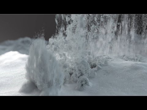 Snow multiple explosions. MPM solver in Houdini. Particle simulation
