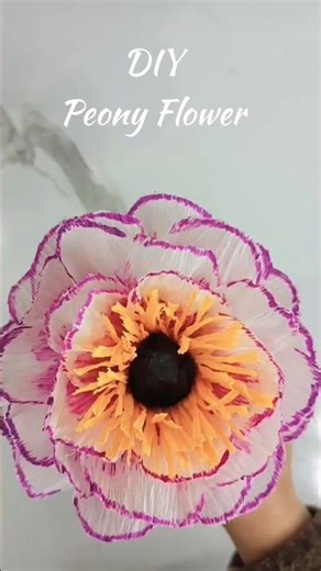 How to Make a Realistic Crepe Paper Peony | Easy Paper Flower Tutorial #shorts