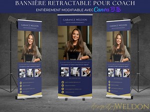 Retractable Roll-up Banner Template for Coaches, Coaching, Beauty, and Professional Event Banner Design, Editable on Canva - Etsy Canada