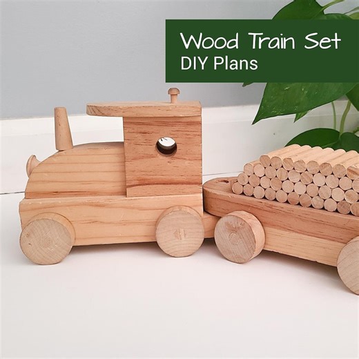 DIY Wood Train Set Plans | 14-piece Toy Train Cars (PDF) - Etsy