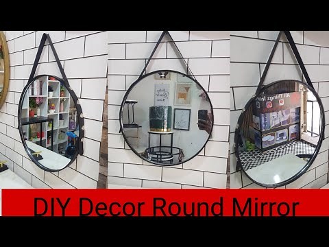 DIY How To Frame A Round Mirror And Add Hunging Strap