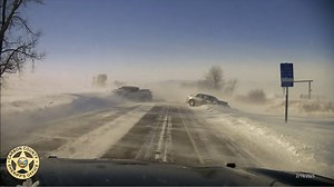 MULTI VEHICLE CRASH VIDEO: Carbon County Sheriff's Office posted a video of a patrol vehicle getting hit by an out-of-control truck while responding to a separate crash. Officials shared the video to promote awareness. No serious injuries reported. Video: Carbon County Sheriff's Office. FULL STORY: https://bit.ly/436UYcm | NBC Montana