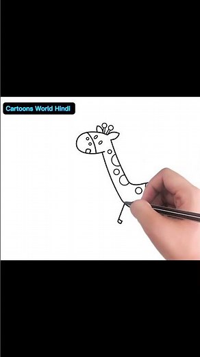 Teach you how to draw a cute giraffe simple strokes_land animal simple strokes video #drawign