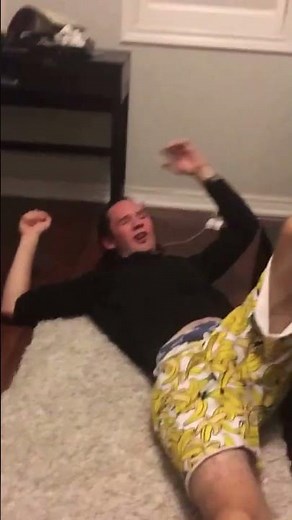 Girl stomps on guys face