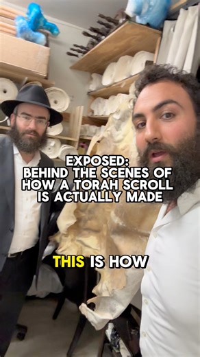 176K views · 4.5K reactions | Ever wondered how a Torah is made from the back of an animal?! Behind the scenes with Rabbi Raskin- scribe and founder of Machon Stam Crown Heights. Known for his quality and attention to detail. Mention us for $1000 off if you want to dedicate/buy a Torah scroll❤️ | That Jewish Family | Facebook