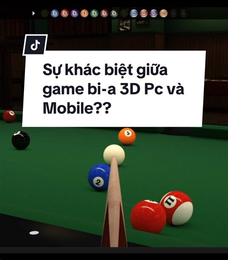Sự khác biệt giữa game Bi-a 3D Mobile và PC #virtualpool4 #billiards #game3d #bida