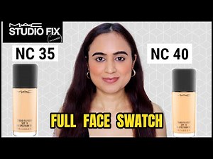 MAC Studio Fix Foundation NC 35 vs NC 40 | Full Face Foundation Swatch | Waysheblushes