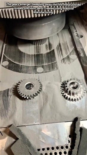 ​Metal Gears Revealed from Additive Manufacturing Powder Bed.